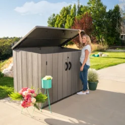 Kunststoff Gerätebox Aufbewahrungsbox Mülltonnenbox grau 108x191x132 cm