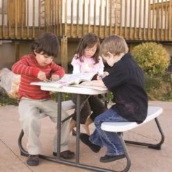 Kunststoff Picknicktisch Kinder grau