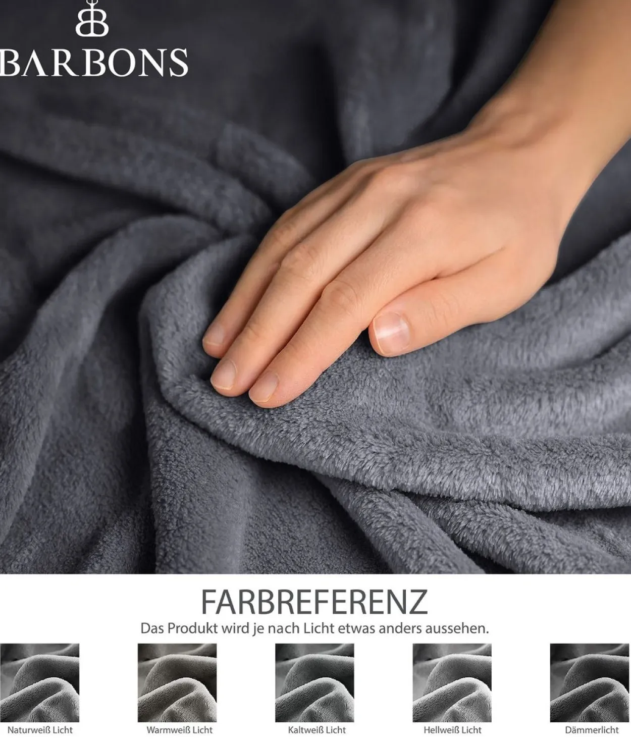 Kuscheldecke 150×200 cm – Weiche Fleecedecke Grau