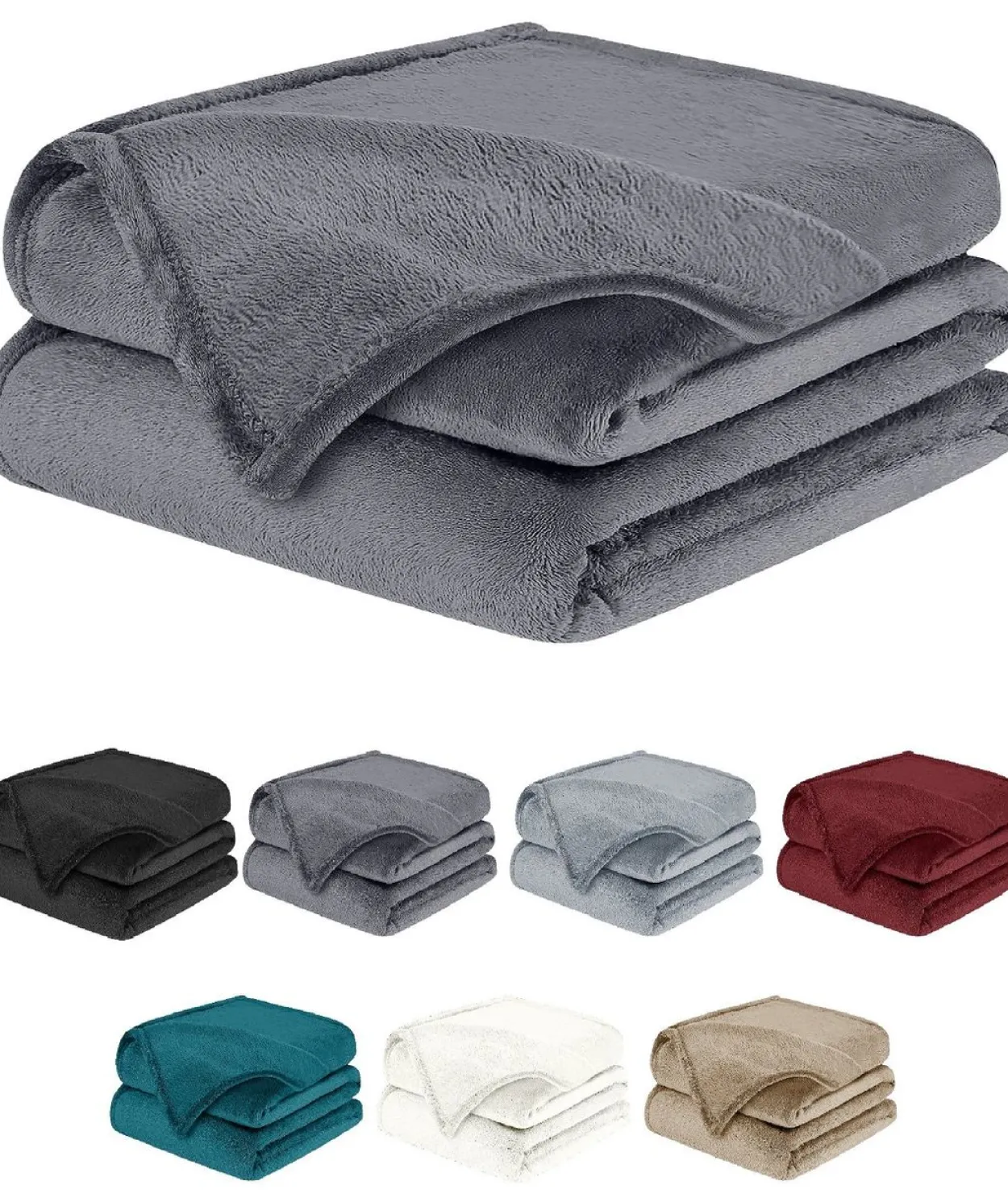 Kuscheldecke 150×200 cm – Weiche Fleecedecke Grau