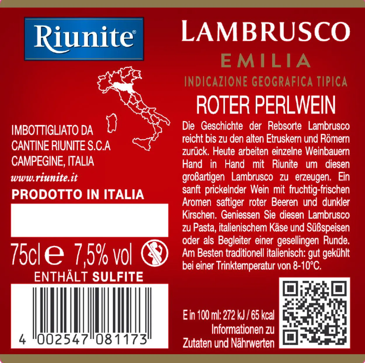 LAMBRUSCO EMILIA IGT ROSSO 0,75 l