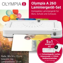 Laminiergerät OLYMPIA A 260 Combo mit Loch- u. Schneidefunktion
