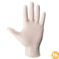 Latex-Handschuhe, Größe M - Weiß, 20er