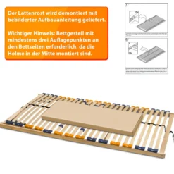 Lattenrost MULTIRA 28 Federleisten Kopfteil verstellbar 120 x 200 cm