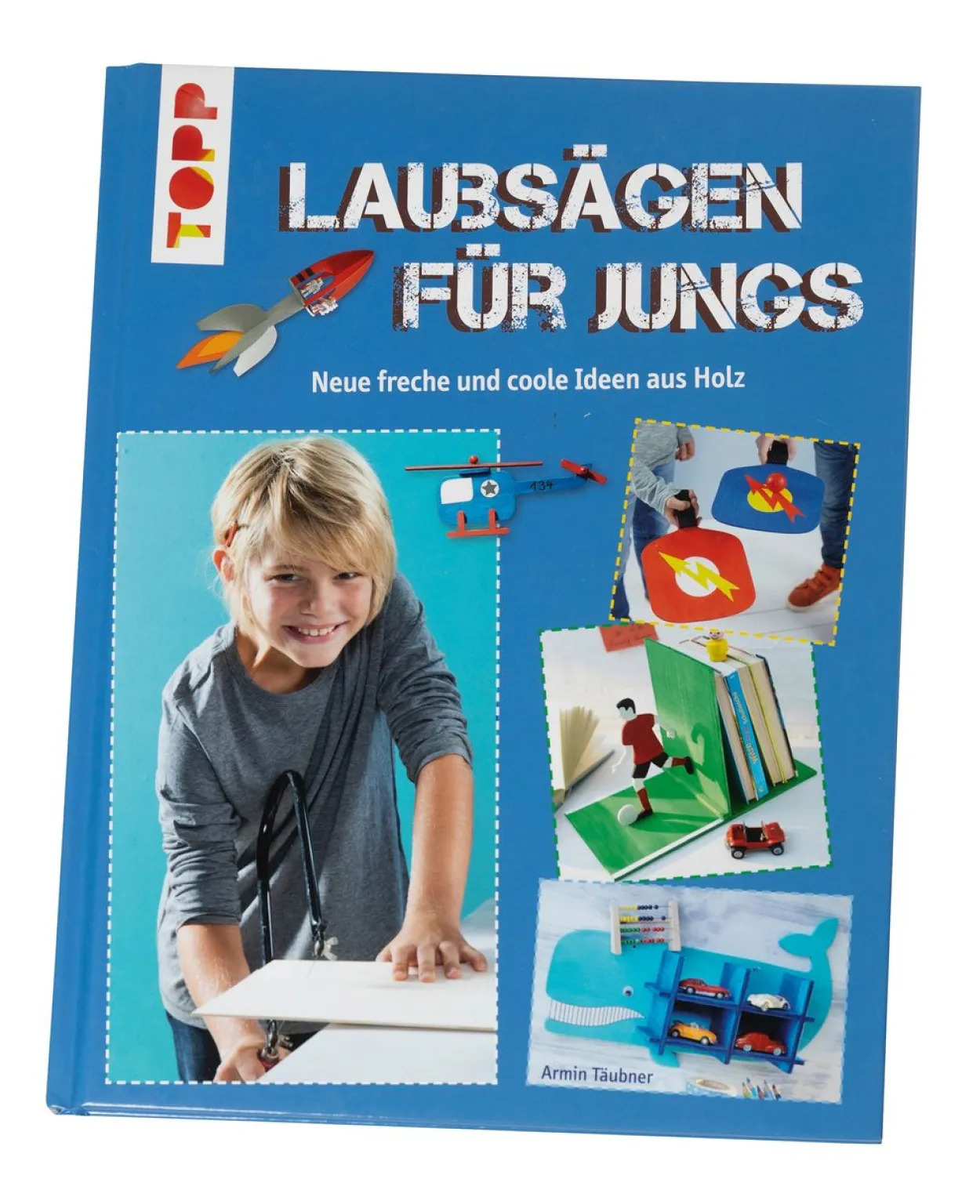 4 Laubsägeplatten aus Birkenholz mit Laubsägebuch