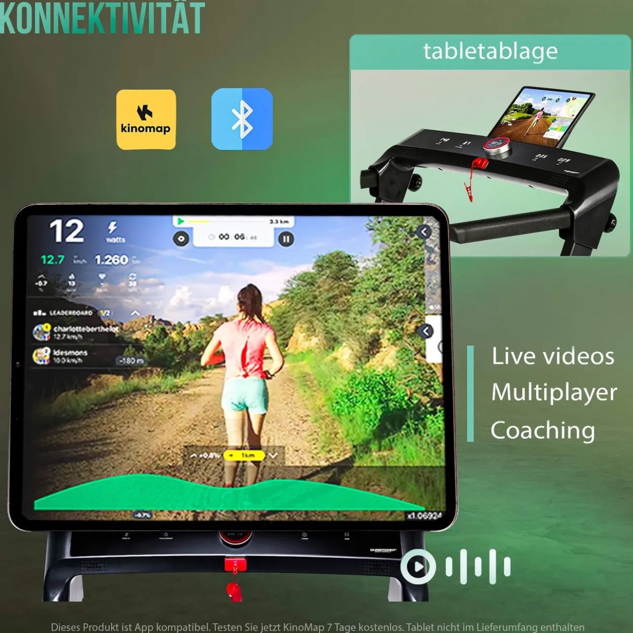 Laufband und Walking Pad 2 in 1 Holzoptik