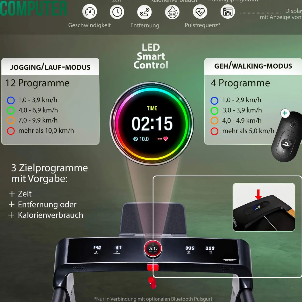 Laufband und Walking Pad 2 in 1 Holzoptik