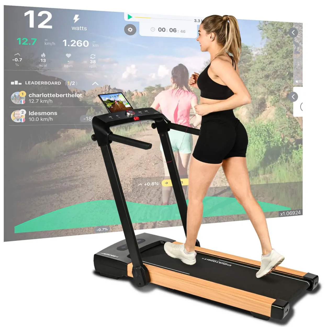 Laufband und Walking Pad 2 in 1 Holzoptik