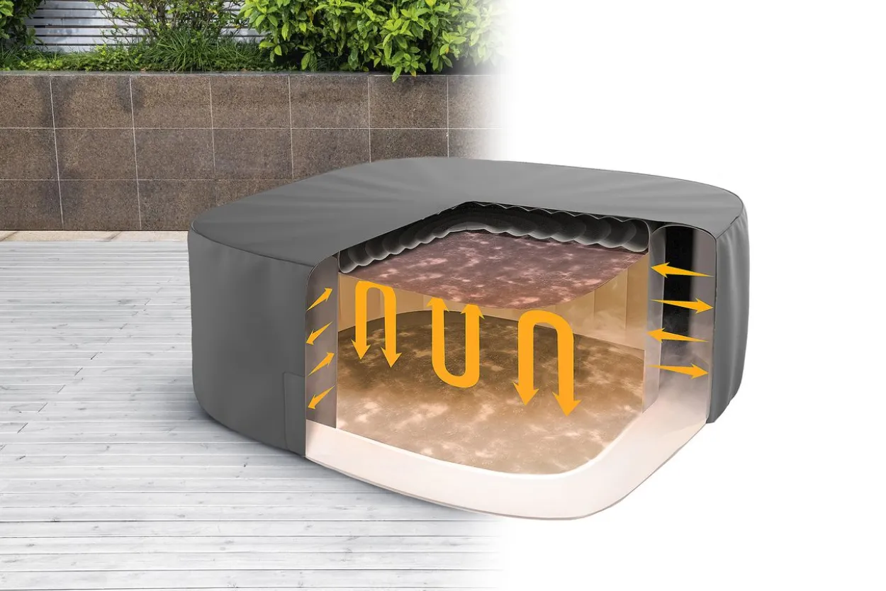 LAY-Z-SPA® Xtras EnergySense® Plus Thermo-Komplettabdeckung 180 x 180 x 71 cm, eckig