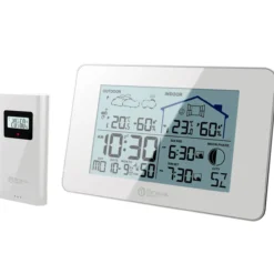 LCD Funk-Wetterstation mit Außensenor Wecker Funkuhr Kalender Vorhersage Hygro
