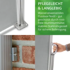 LECO Seitenmarkise 1,8x3 m lichtgrau