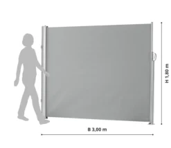 LECO Seitenmarkise 1,8x3 m lichtgrau