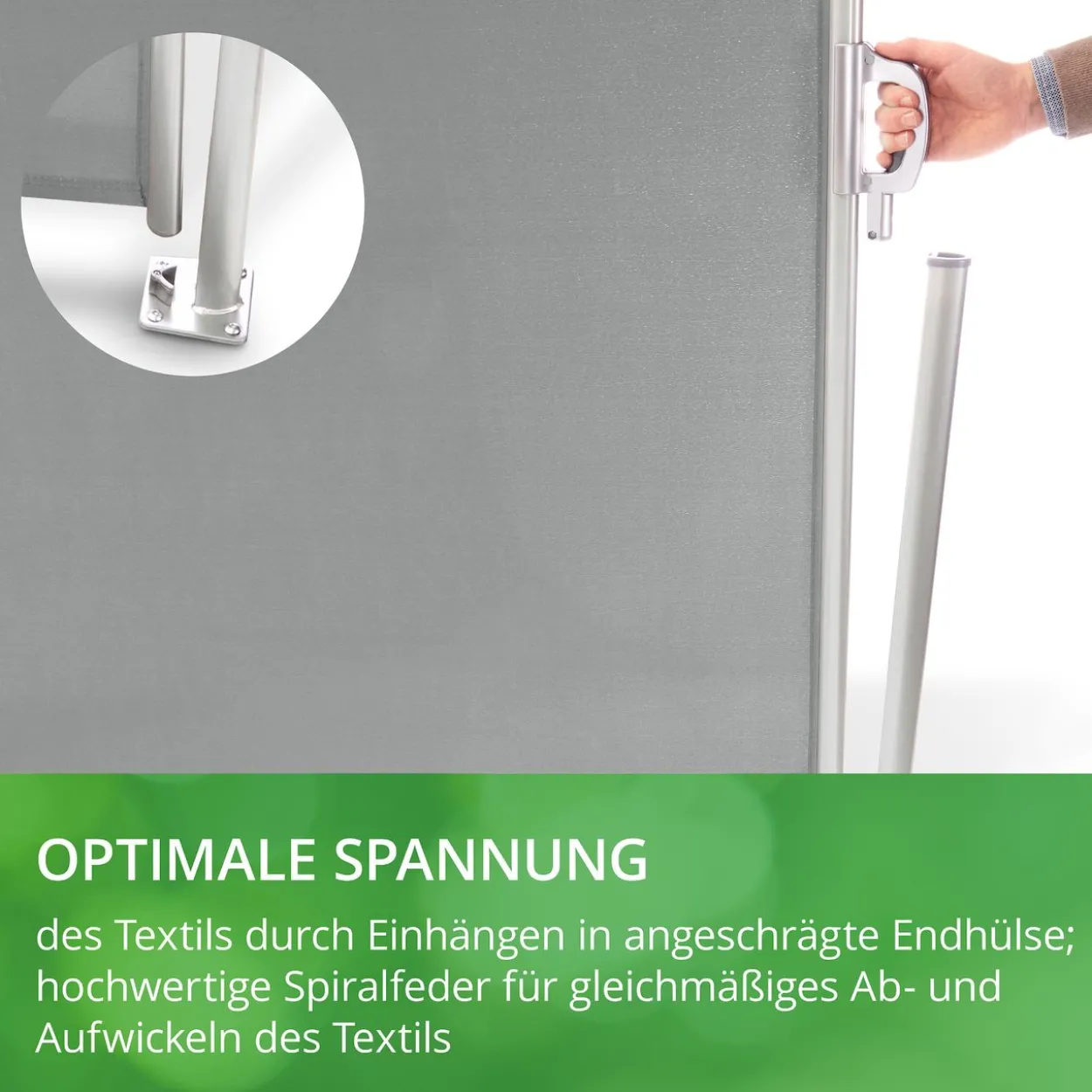 LECO Seitenmarkise 1,8x3 m lichtgrau