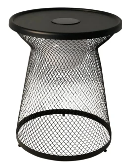 LECO Solarlampe / Solartisch LUNA ca. Ø 36 x H 43 cm schwarz