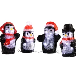 LED-Acryl-Mini-Figur 4er-Set - Pinguin