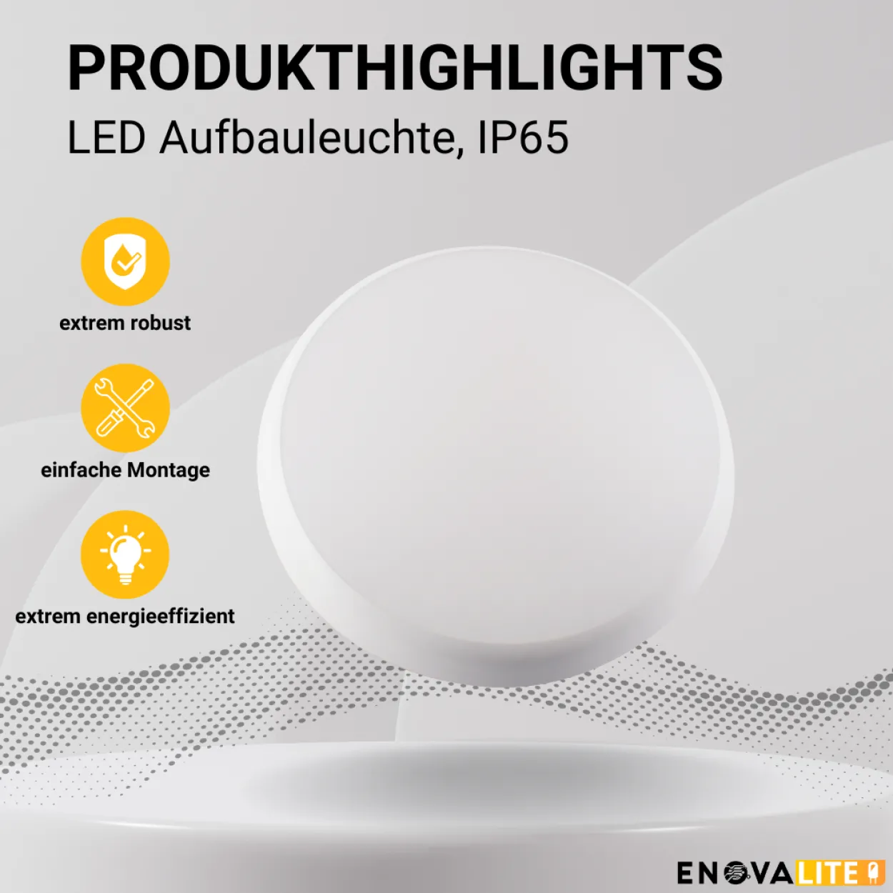 LED Aufbauleuchte, 18W, 4000K, ø250mm