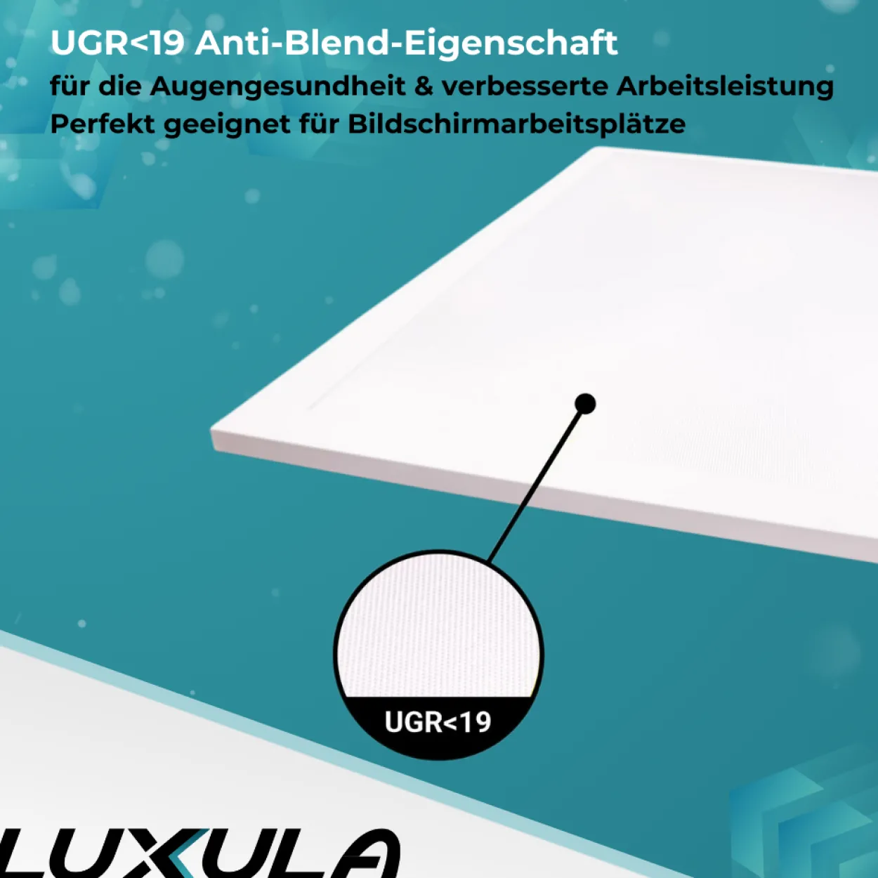 LED BackLit Panel UGR<19, 62x62, 40W, 4400 lm, 3000K, 90°