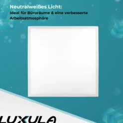 LED BackLit Panel UGR<19, 62x62, 40W, 4400 lm, 4000K, 90°