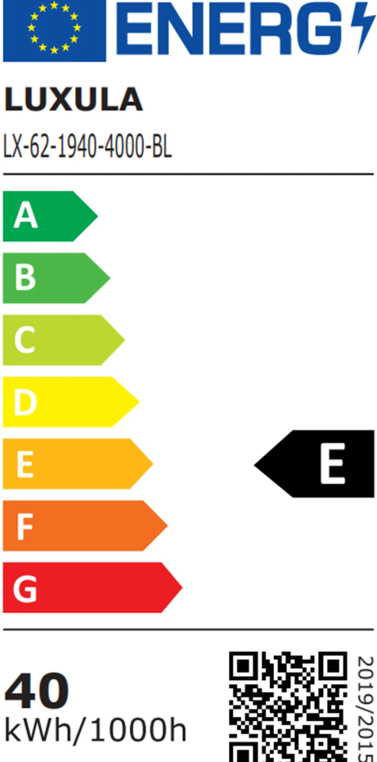 LED BackLit Panel UGR<19, 62x62, 40W, 4400 lm, 4000K, 90°