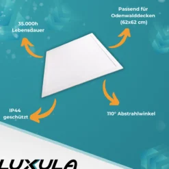 LED BackLit Panel, 62x62, 40W, 4400 lm, 4000K, 110°, IP44