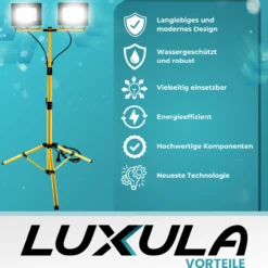 LED Baustrahler mit Stativ, 2x 50 W, 4000 K (neutralweiß)