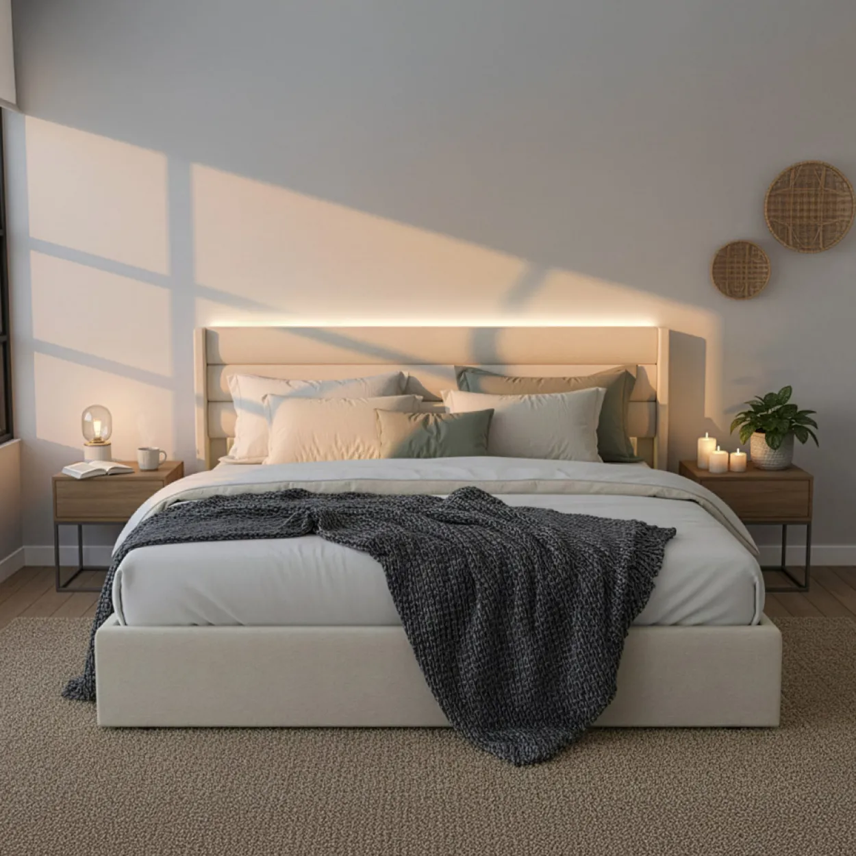 LED Bett - SORINA ohne Matratze