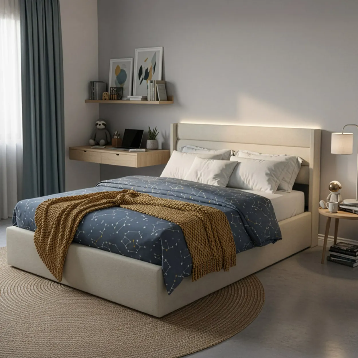 LED Bett - SORINA ohne Matratze