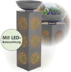 LED-Dekosäule „Mandala“ mit Pflanzschale