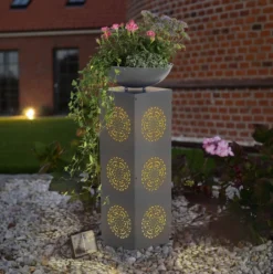 LED-Dekosäule „Mandala“ mit Pflanzschale