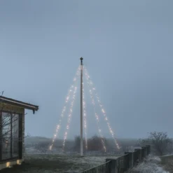 LED Fahnenmastbeleuchtung mit Ring, 5 Stränge à 100 gefr. Dioden, 500 ww Dioden, Außen (IP44)