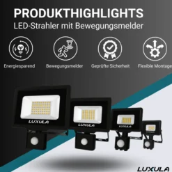 LED-Fluter mit Bewegungsmelder, 20 W, 3000 K