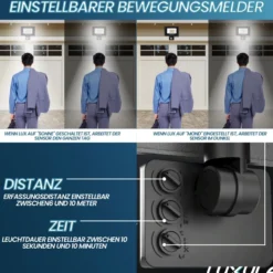 LED-Fluter mit Bewegungsmelder, 50 W, 3000 K