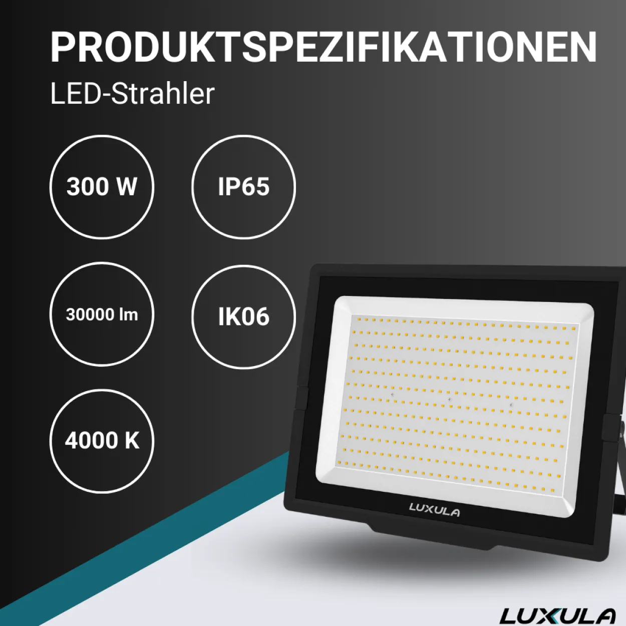 LED-Fluter, 300 W, 4000 K