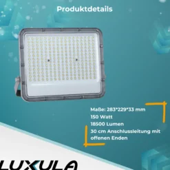 LED-Fluter, 150 W, 4000 K (neutralweiß), 18500 lm, grau, IP65