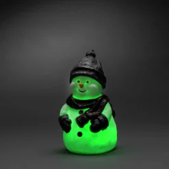 LED Kunststoffschneemann, 38 cm, RGB-Farbwechsel, 1 RGB Diode, 4,5V, Außen (IP44), schwarzes Kabel