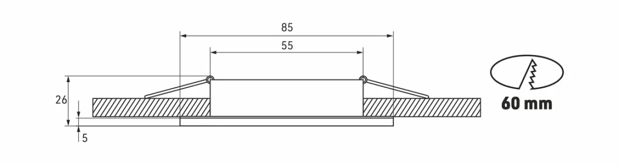 LED Labs Deckenrahmen BONA GU10 – Schwarz, IP44