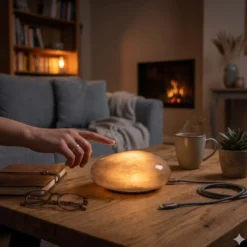 LED-Lampe Smarter LED-Stein Grau Echtglas