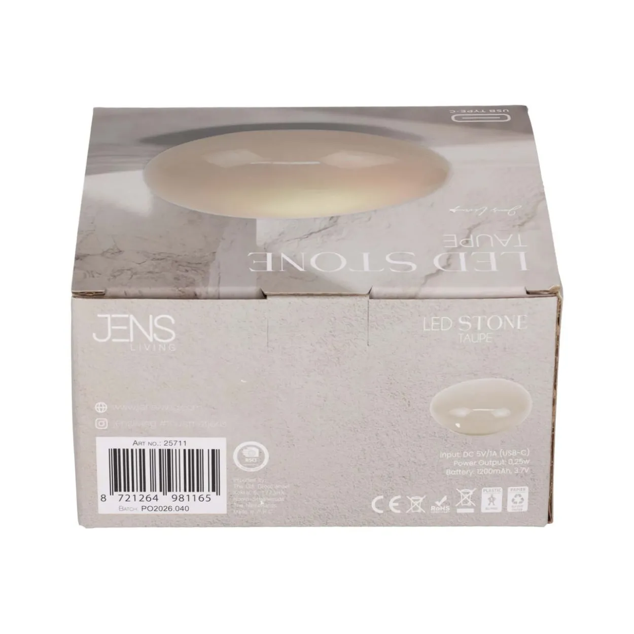 LED-Lampe Smarter LED-Stein Sand Echtglas