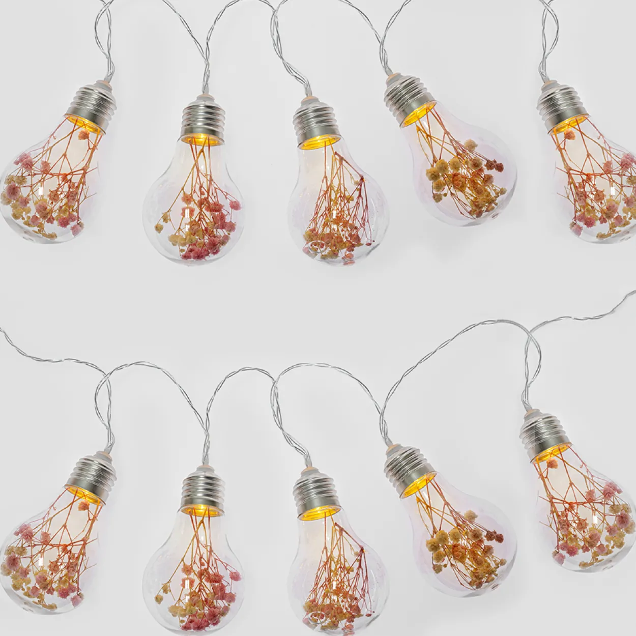 LED-Lichterkette mit transparentem Kabel