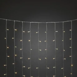 LED Lichtervorhang, gefrostet, 320 warmweiße Dioden, 30V, Außen (IP44), 6,4W, transparentes Kabel