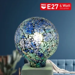 LED-Mosaik-Kugel in Grün-Blau mit E27-Fassung G125 4W