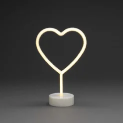LED Schlauchsilhouette "Herz", 6h Timer, 78 warmweiße Dioden, Innen, Batterie: 3 x AA 1,5V (exkl.)