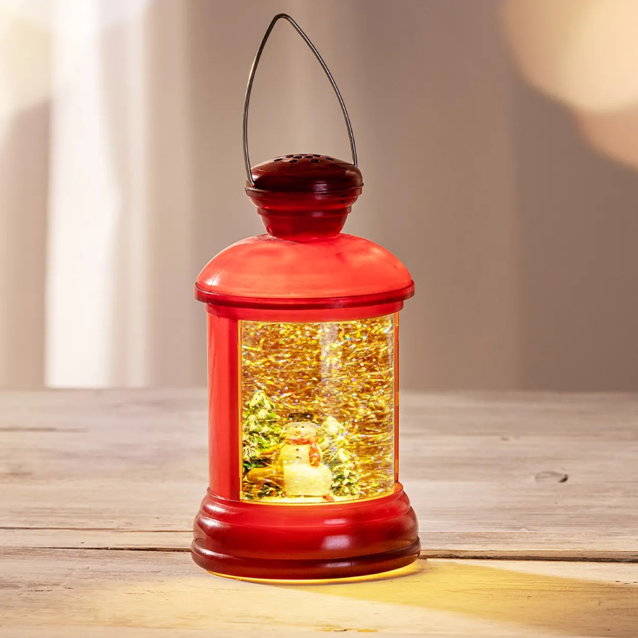 LED-Schneelaterne LEVI - Schneemann