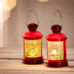 LED Schneelaterne LEVI - Weihnachtsmann