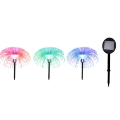 LED-Solar-Fiberglasstecker 3er Set
