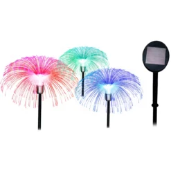 LED-Solar-Fiberglasstecker 3er Set