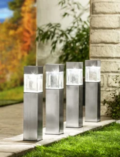 LED-Solar-Gartenlampe - 4er Set