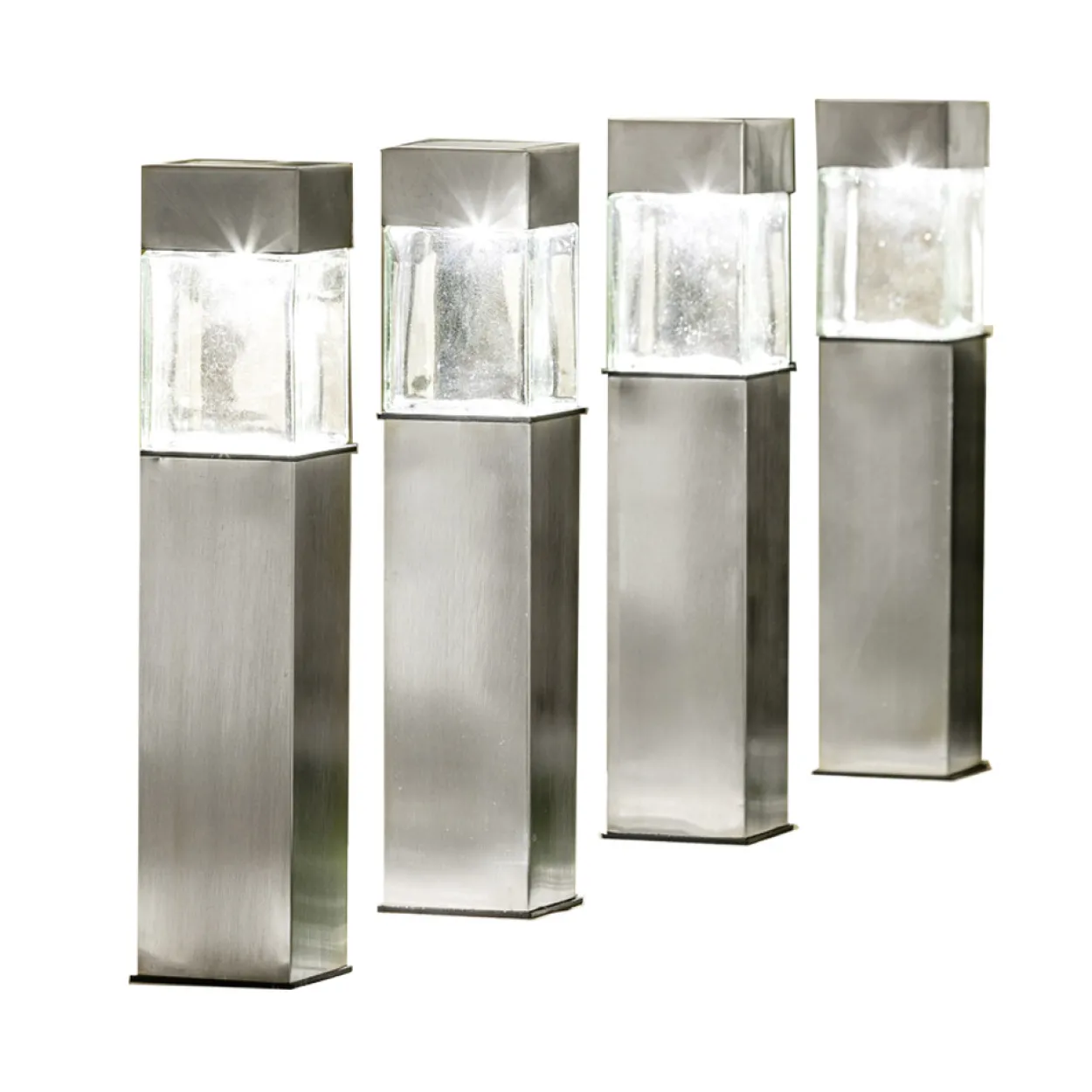 LED-Solar-Gartenlampe - 4er Set