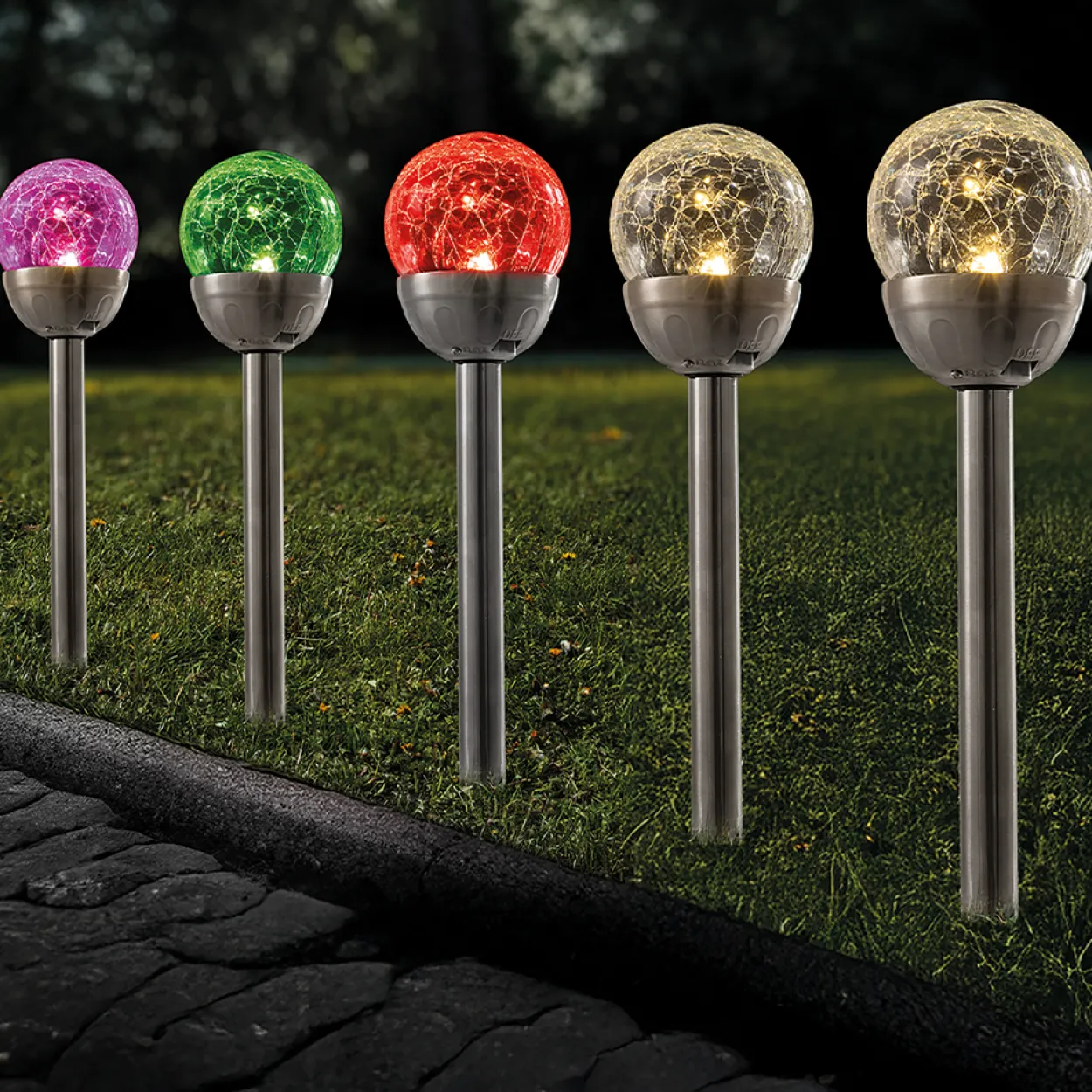 LED-Solar-Leuchten 5er-Set