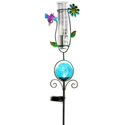 LED Solar Stecker mit Regenmesser, Libelle